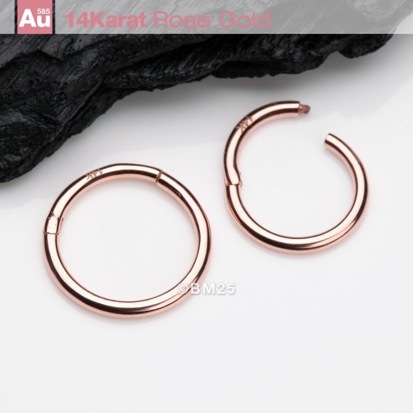 14 Karat Rose Gold Simple Seamless Clicker Ring - Picture 1 of 2